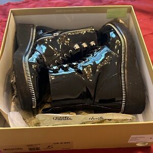 MICHAEL Michael Kors Black Patent Leather Boots